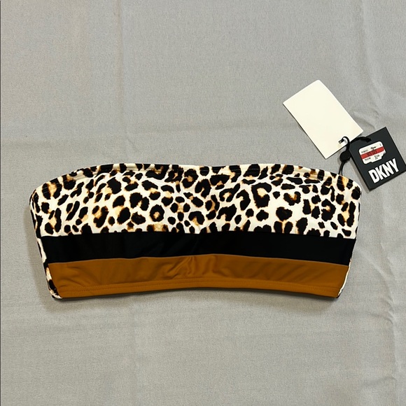 DKNY Leopard Print Bandeau Bikini Set - Picture 3 of 7